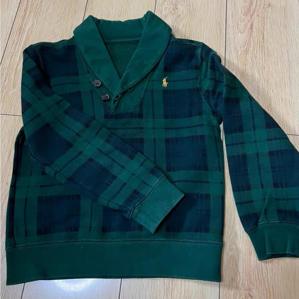 Polo Ralph Lauren Green Plaid Kids Sweater